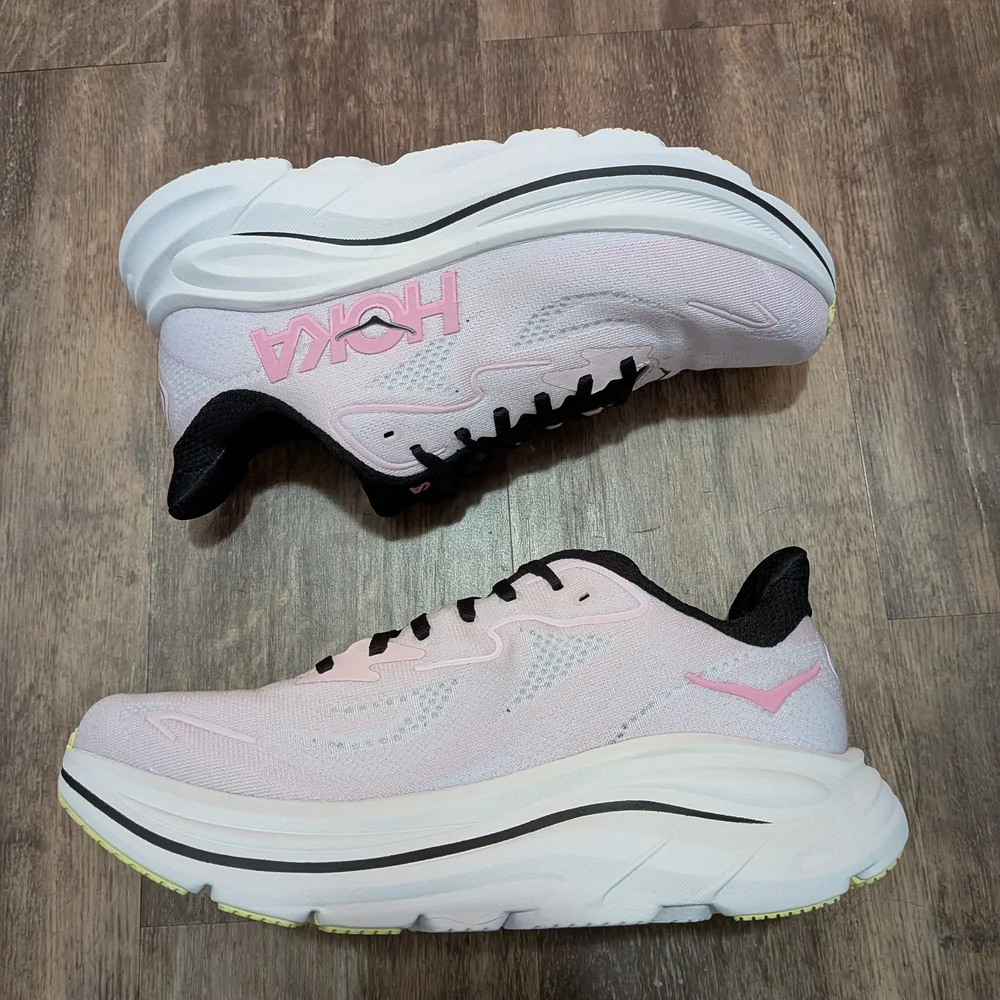 Hoka One One Women's Pink and White Athletic Shoes - Picture 1 of 6